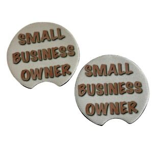 Small Business Owner Car Coaster‎ Set of 2 Handcrafted Neoprene Auto Accessories